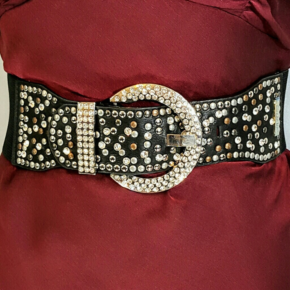 Rhinestone Encrusted Stretch Belt